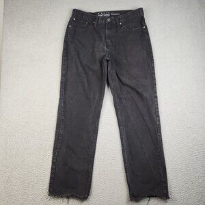 Relaxed Fit Straight Leg Jeans Men's 33x32 Black Distressed Cotton Grunge Denim